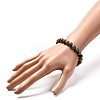 Natural Silver Leaf Jasper Round Beads Stretch Bracelet for Men Women BJEW-JB06824-02-3