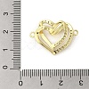 Rack Plating Brass Micro Pave  Clear Cubic Zirconia Double Heart Connector Charms KK-C052-41B-G-3