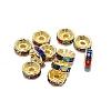 Rondelle Brass Rhinestone Spacer Beads FS-WG29681-21-1