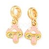 Rack Plating Alloy Enamel Mushroom European Dangle Charms FIND-B034-18G-03-1