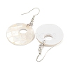 Rack Plating Brass Natural White Shell Dangle Earrings EJEW-N055-52C-2