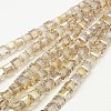 Electroplate Glass Beads Strands X-EGLA-D018-8x8mm-75-1