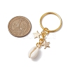 Iron with Natural Cowrie Shell Keychain KEYC-JKC00854-3