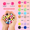 48Pcs 16 Colors Baking Paint Acrylic Beads MACR-TA0001-44-4