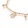 304 Stainless Steel Charm Anklets AJEW-O028-02G-2