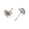 Heart 201 Stainless Steel Stud Earring Findings STAS-Q315-02P-2
