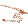 Brass Bar Link Chain Necklaces Making with Clasp KK-L209-034A-RG-3