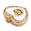 Golden Plated Brass Micro Pave Clear Cubic Zirconia Charms ZIRC-L097-034-G-3