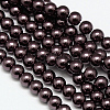 Dyed Glass Pearl Round Bead Strands X-HY-A002-10mm-RB098-1
