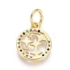 Golden Plated Brass Charms ZIRC-L086-005-G-3