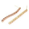 Brass Micro Pave Cubic Zirconia Bar Strip Dangle Stud Earrings EJEW-H103-12G-2