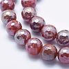 Electroplate Natural Fire Crackle Agate Beads Strands G-K256-48-10mm-3