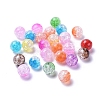 Two Tone Transparent Crackle Acrylic Beads X-CACR-R009-12mm-M-2