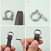 304 Stainless Steel Screw D-Ring Anchor Shackle Clasps STAS-E452-43AS-3