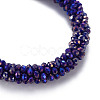 AB Color Plated Faceted Opaque Glass Beads Stretch Bracelets BJEW-S144-003D-01-3