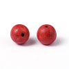 Dyed Red Round Synthetical Howlite Loose Beads X-TURQ-G609-8mm-2