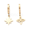 3 Pair 3 Style Star & Clover & Snake & Infinity Ion Plating(IP) 304 Stainless Steel Asymmetrical Earrings EJEW-B020-14G-2