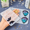 Pandahall 2Pcs 2 Style Wing Earring Pendant Silicone Molds DIY-TA0005-42-12