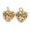 Brass Micro Pave Colorful Cubic Zirconia Charms KK-P192-06G-1