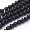 Synthetic Black Stone Beads Strands G508-6-1