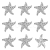 DICOSMETIC 8Pcs 1-Hole Silver Plated Alloy Rhinestone Shank Buttons BUTT-DC0001-07-1