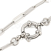 304 Stainless Steel Paperclip Chain Bracelets for Women BJEW-Q344-03P-2
