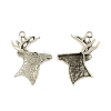 Tibetan Style Christmas Reindeer/Stag Head Alloy Pendants TIBEP-Q043-275-RS-1