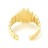 Brass Rectangle Wrapped Open Cuff Ring for Women RJEW-P027-02G-3