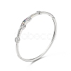 Rectangle & Donut Colorful Cubic Zirconia Hinged Bangle BJEW-G659-02P-3