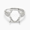 925 Sterling Silver Rhinestone Claw Finger Ring Components STER-E061-42P-3