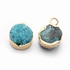 Natural Druzy Quartz Charms G-P396-07G-02-2