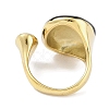 Oval 304 Stainless Steel Open Cuff Ring for Women RJEW-C099-04G-01-3