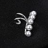 Rhodium Plated 925 Sterling Silver Pearl Clip-on Earrings EJEW-BB72156-2