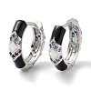 Brass Micro Pave Cubic Zirconia Hoop Earrings EJEW-L269-113P-2