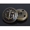 1-Hole Brass Shank Buttons BUTT-WH0001-06-15mm-1