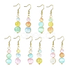 Dyed Natural Selenite Beaded Dangle Earrings for Women EJEW-JE06049-1