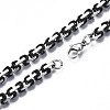 Ion Plating(IP) Two Tone 201 Stainless Steel Byzantine Chain Bracelet for Men Women BJEW-S057-95A-3