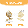 SUPERFINDINGS 50Pcs UV Plating Alloy Rhinestone Pendants FIND-FH0008-93-2