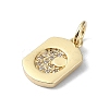 Moon Theme Brass Micro Pave Clear Cubic Zirconia Charms KK-H475-57G-10-2