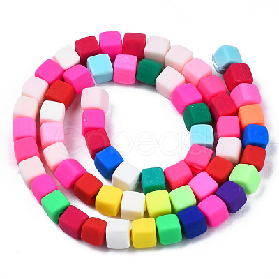 Handmade Polymer Clay Beads Strands X-CLAY-T020-09-1