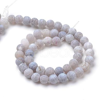 Natural & Dyed Crackle Agate Bead Strands G-T056-8mm-02-1