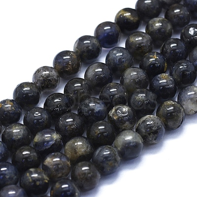 Natural Iolite Beads Strands G-E561-16-8mm-1