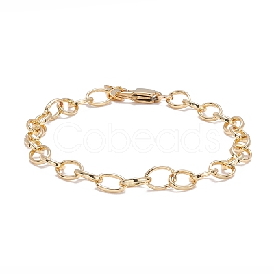 Brass Cable Chain Bracelet X-BJEW-JB07079-1