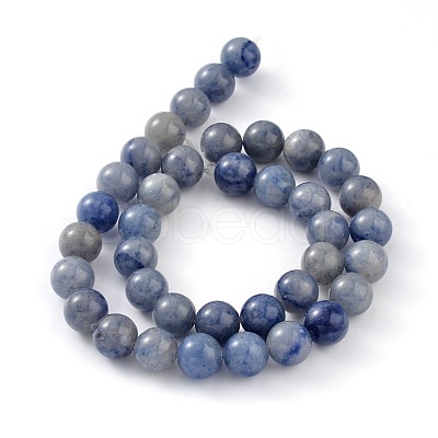 Dyed & Heated Natural Blue Aventurine Round Beads Strands G-M248-4mm-01-1