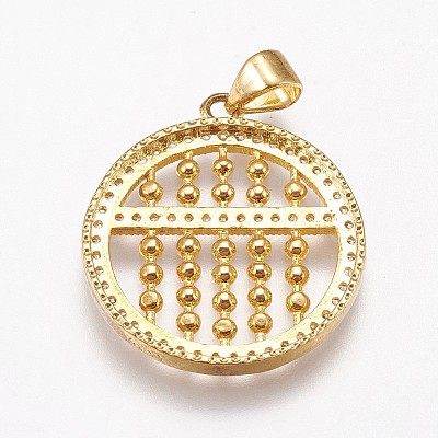 Brass Micro Pave Cubic Zirconia Pendants ZIRC-E145-04G-1