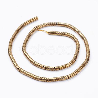 Electroplate Non-Magnetic Synthetic Hematite Beads Strands G-F510-03G-4mm-1