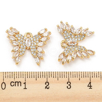 Brass Micro Cubic Zirconia Pemdant X-KK-Q789-25G-1