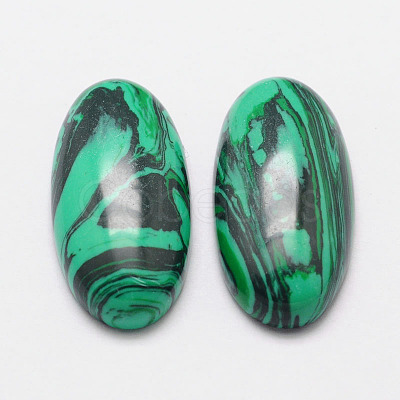 Dyed Oval Malachite Cabochons G-K020-40x30mm-10-1