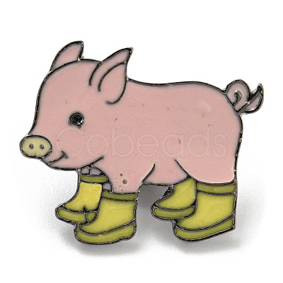 Pig in Rain Boots Enamel Pins JEWB-C021-01C-1