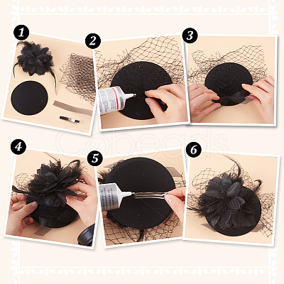 Fingerinspire Gothic Style  Fascinator DIY Kit DIY-FG0005-11-1